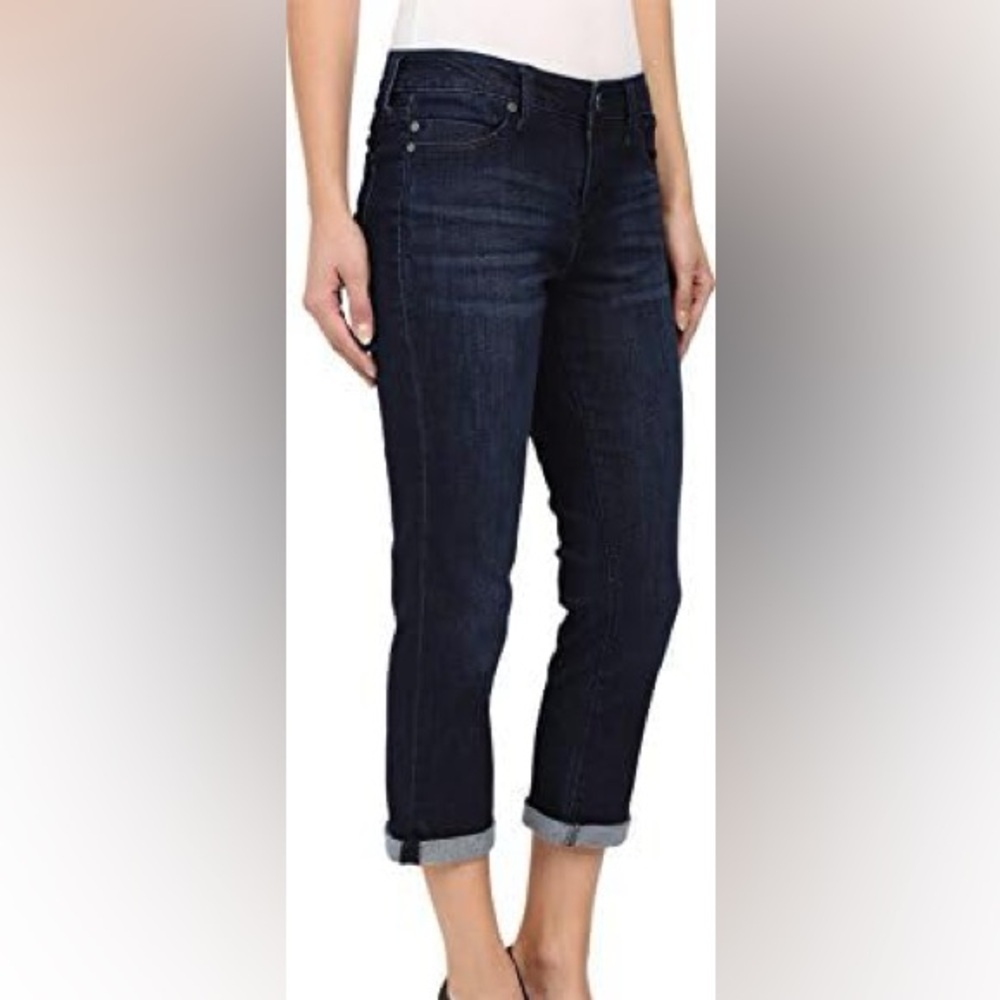 Liverpool 16 Michelle's Capri Highrise Dark Wash Straight Leg Denim Jeans